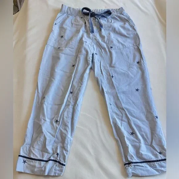 Aerie Star Printed Pajama Pants, Blue, Size Small - Picture 2 of 7